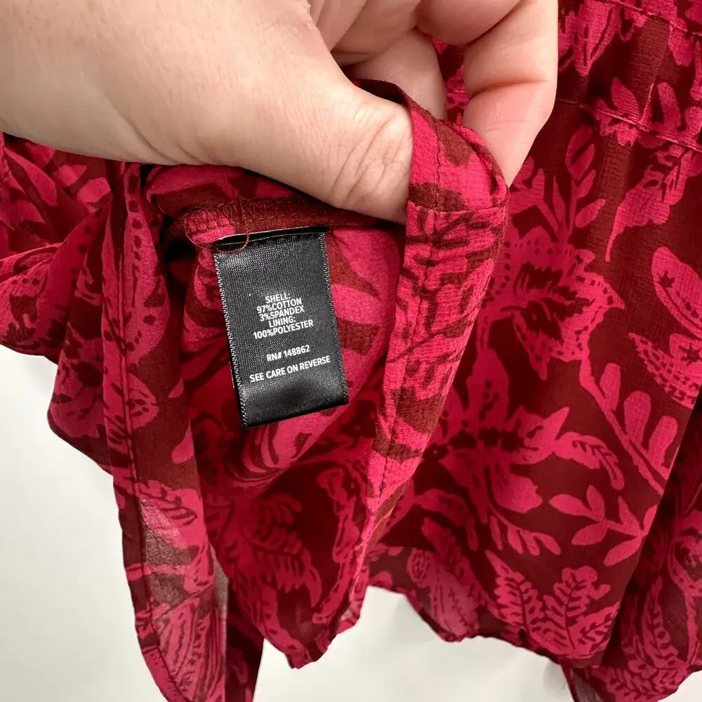 Torrid Red Pink Cap Sleeve Polo Blouse - Picture 7 of 8